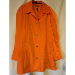 Ralph Lauren Travel Women's, Orange Light Button Rain Coat Jacket Used XL